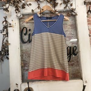 Blue white and pink tank top NWT